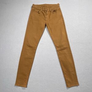 7 for all‎ Mankind Pants Women 28 The Skinny Twill Mustard Yellow Autumn Fall